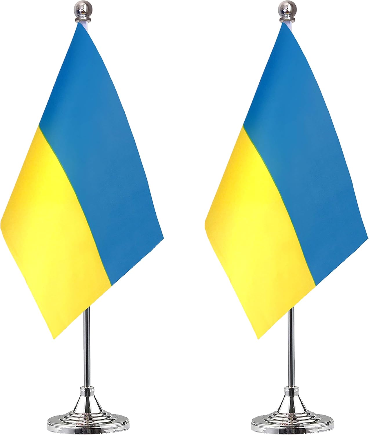 WEITBF Ukraine Desk Flag Small Mini Ukrainian Office Table Flag with Stand Base,Ukrainian Themed Party Decorations Celebration Event,2 Pack: Garden & Outdoor