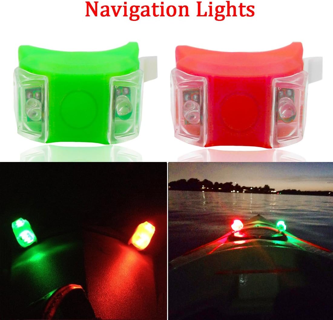 LED Boat Bow Navigation Light Kit Red and Green for Pontoons Sailing
