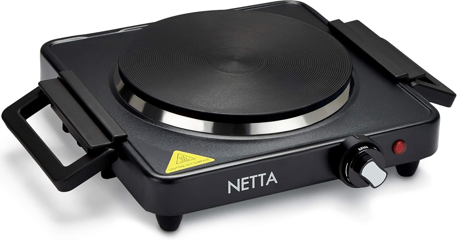 NETTA Portable Electric Hot Plate for Table Top Cooking 1500W Stainless