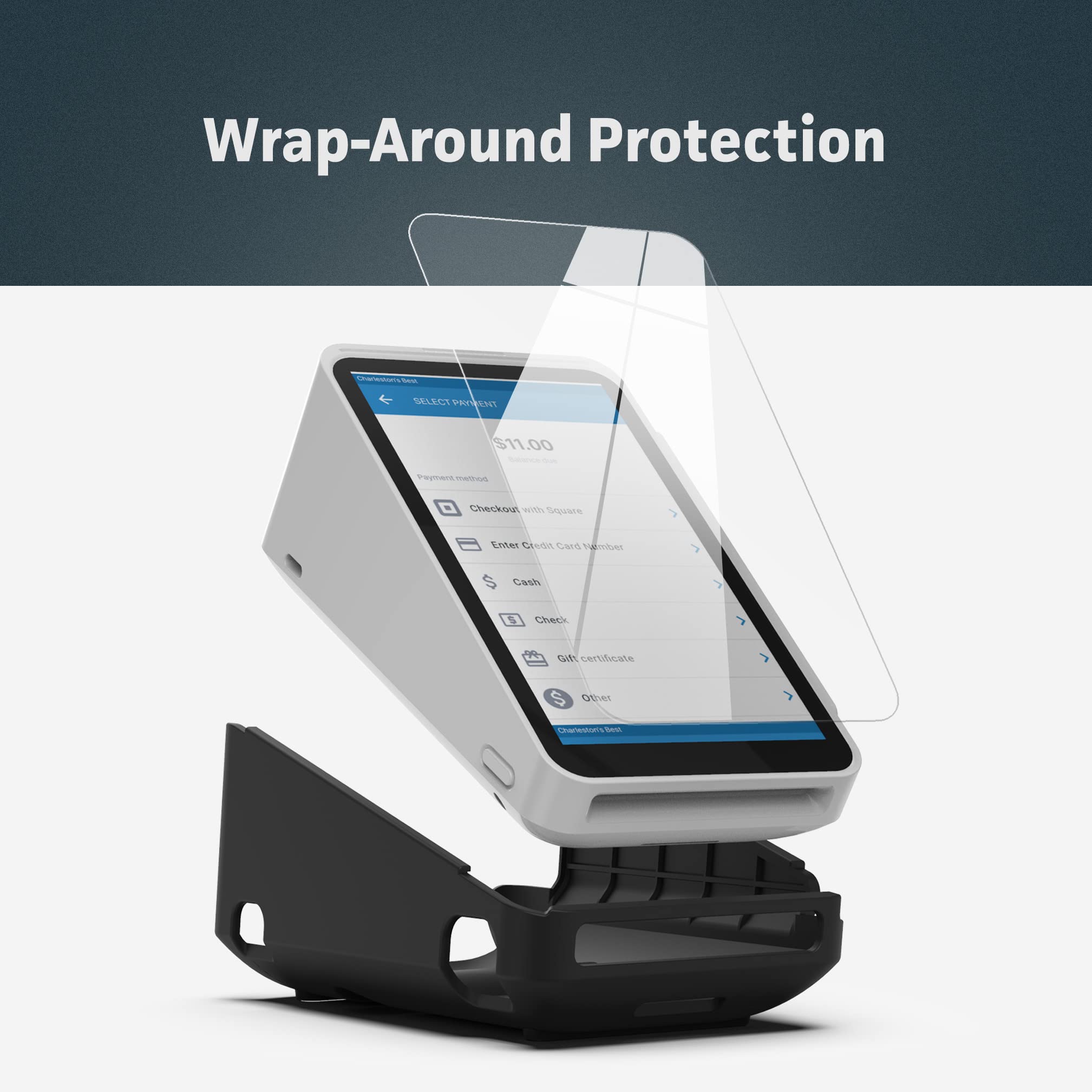 ENCASED Protective Case and Screen Protector for Square Terminal Card Reader - Rubberized Hard Casing with Non-Slip Base and Tempered Glass (Products)