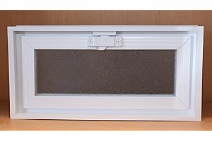 QUALITY GLASS BLOCK Glass Block Vent - 16x8 Vinyl Hopper Vent