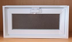 Glass Block Vent - 16x8 Vinyl Hopper Vent