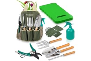 SCUDDLES Gardening Tools for Women Stainless Steel Gardening Tools - Gardening Kit Garden Tools for Women includes Shovel Trowel Fork Rake Gardening Gloves Perfect Gardening Gifts