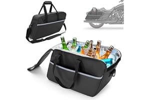 HODRANT Waterproof Motorcycle Saddlebag Cooler Bag, Insulated Side Bag Cooler Inserted for Motorcycle Travel, Compatible with Harley Davidson 1993-2022 Touring Hard Saddlebag, 1 Bag Only