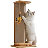Couch Corner Cat Scratcher 22.5" Vertical Scratching Post | Natural Sisal, Wall &amp; Sofa Furniture Protector, Toy Ball Included, Stable Design, Cat Claws Care
