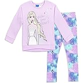 Disney Frozen Princess Anna Elsa Baby Girls Sweatshirt and Leggings Outfit Set Infant to Big Kid