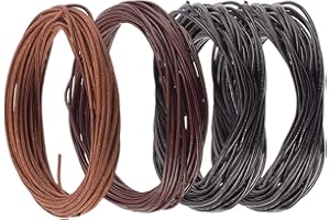 CALFOVERA 4 Colors 21.87 Yards 1MM Cowhide Leather String Lace Cord for Jewelry Making Round Thin Genuine Real Leather Cording Rope Braiding Strip Thread for Crafting Necklace Bracelets Wraps Beading