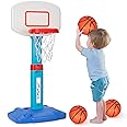 LACCHOUFEE Basketball Hoop Indoor Mini Adjustable Poolside Basketball Goal with Ball Pump for Boys Girls Outdoor Toys - Blue