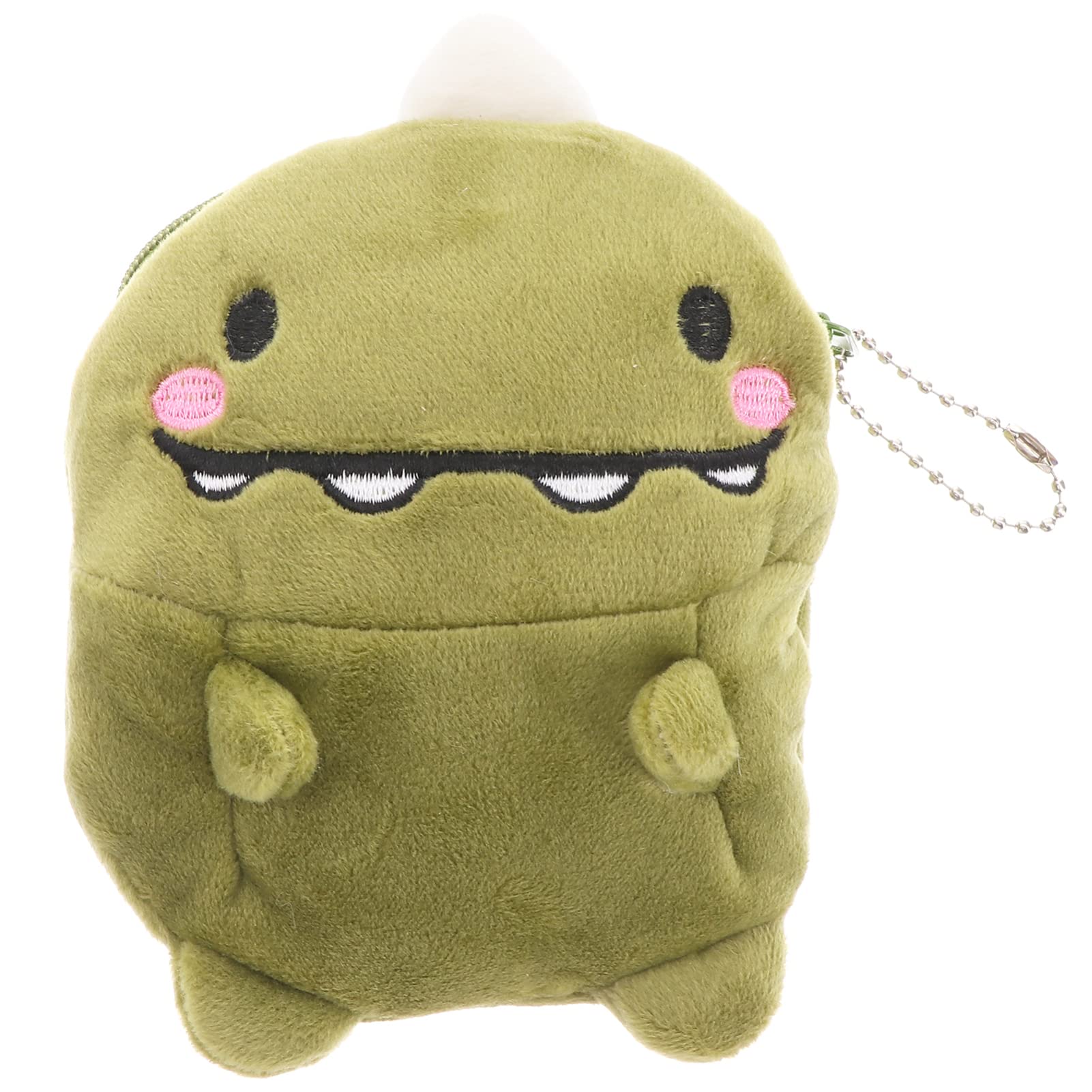 VALICLUD Chic Green Dinosaur Coin Purse Plush Change Pouch Zipper Coin Holder Mini Wallet Bags for Women Girls Kids