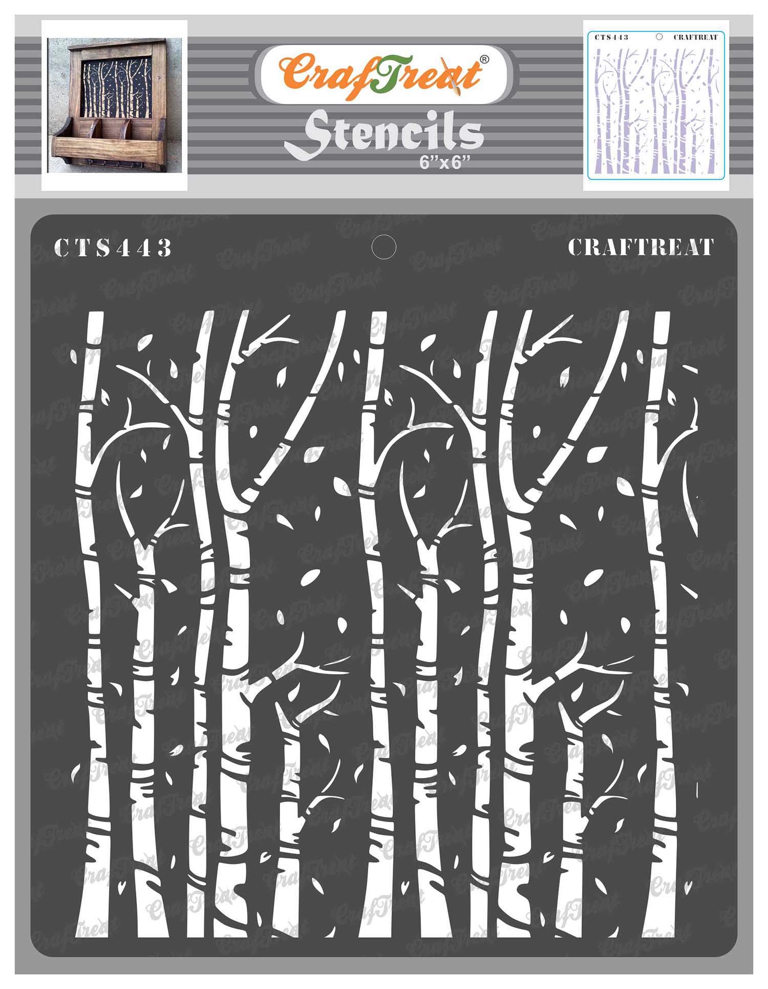 CrafTreat Reusable Autumn Stencils for Painting on Wood, Wall, Tile, Canvas, Paper, Fabric and Floor - Pattern - 6x6 Inch - DIY Art and Craft Stencils Patterns for Painting