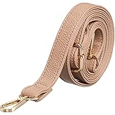 TIXIPEM Leather Purse Straps [1Pcs] - 51.2 Inch Adjustable Strap Replacement for Handbags Use for Purse & Crossbody Bag & Handbag - [Brown & Gold]