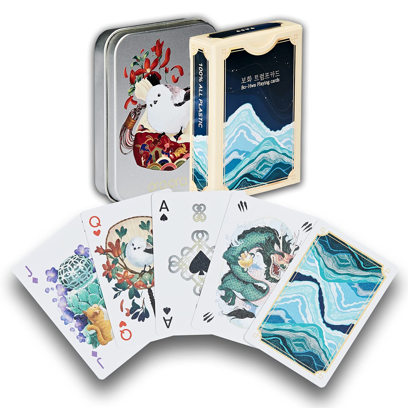 oroora Bohwa Tichu Board Game With Card Case - 100% Waterproof Plastic Playing Cards, Poker Size, Quality Embossed - 1 Deck + Case