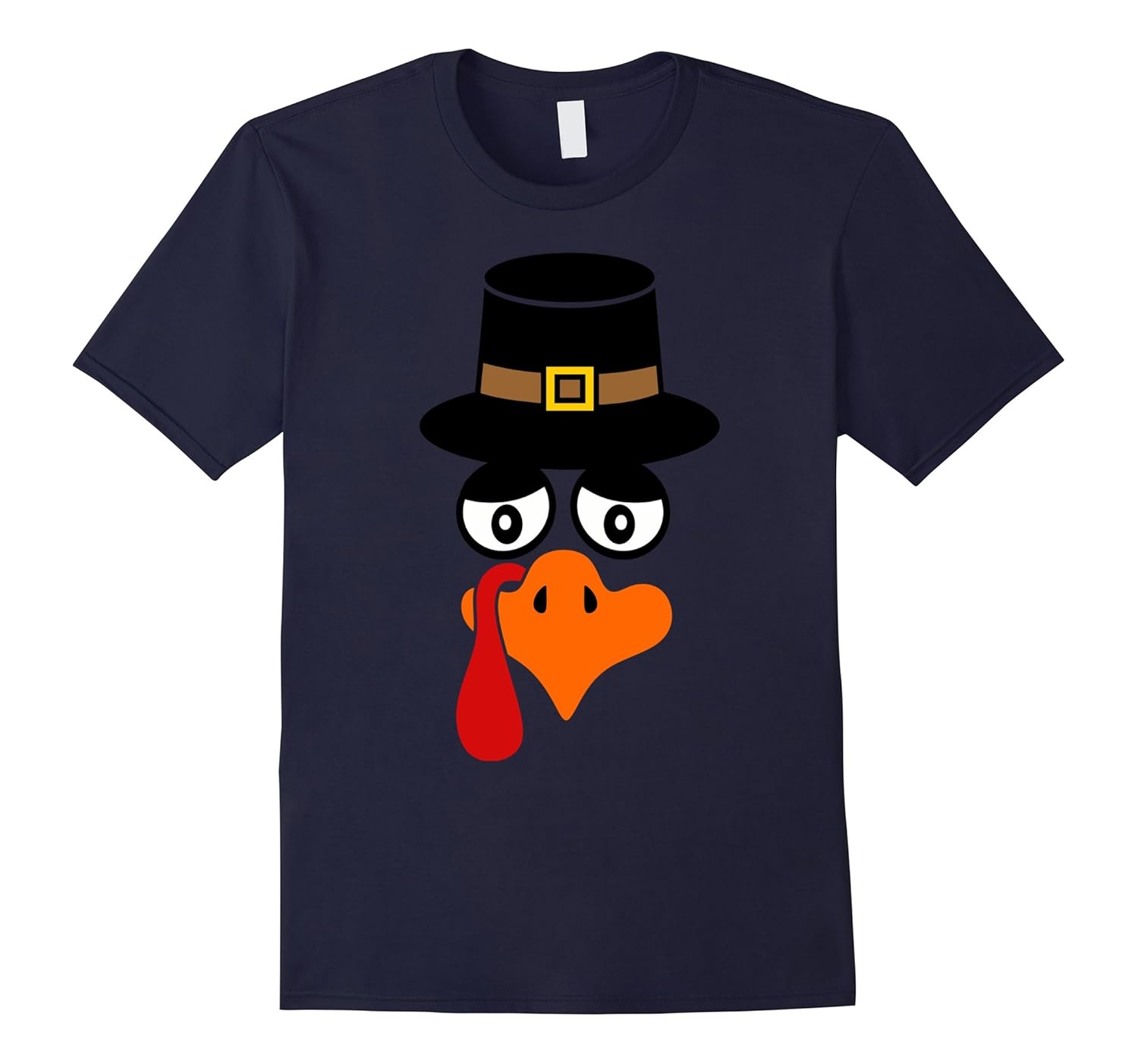 Thanksgiving Pilgrim Turkey Face Fancy Dress Costume T-Shirt-ANZ