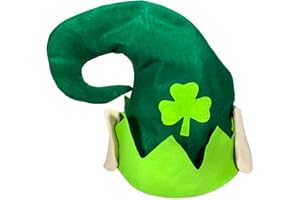 WINDY CITY NOVELTIES Festive Felt St. Patrick's Day Leprechaun Elf Party Hat, Green/Beige, One Size, 13" x 11"