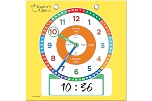 Teacher's Choice Dry Erase Educational Teaching Clock | Large Demonstration Teaching Time Clock with Erasable Writing Surface