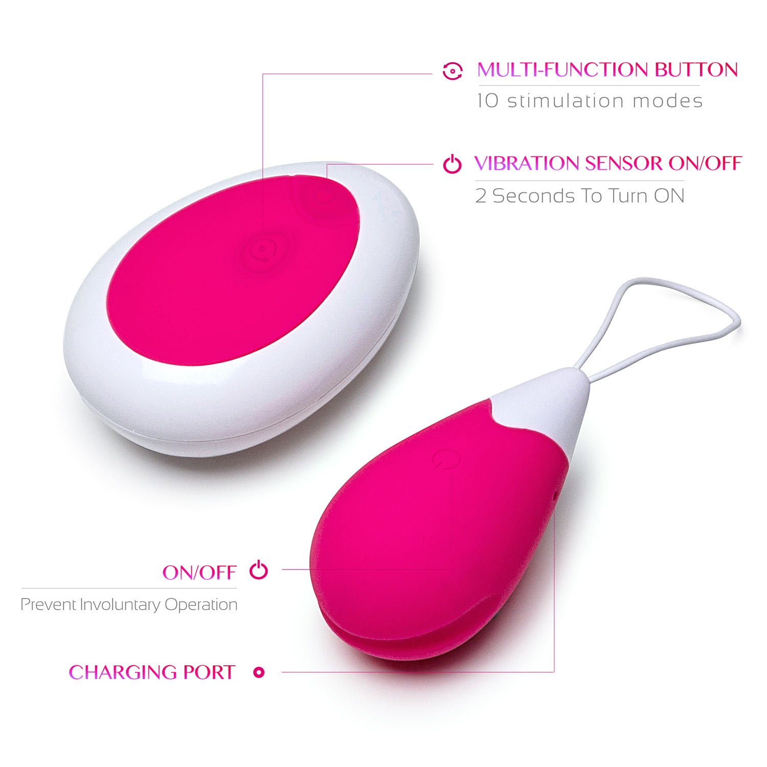 Zubrex Rechargeable Wireless Remote Through - Wall Controlled Egg Kegel Ball Silicone for Women or Personal Use