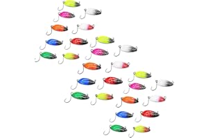 LEZUAN Trout Spoon Set 1.3in-1/9oz Colorful Lures With Single Hook Hard Baits Fishing Spoons for Salmon Perch Pike Fishing