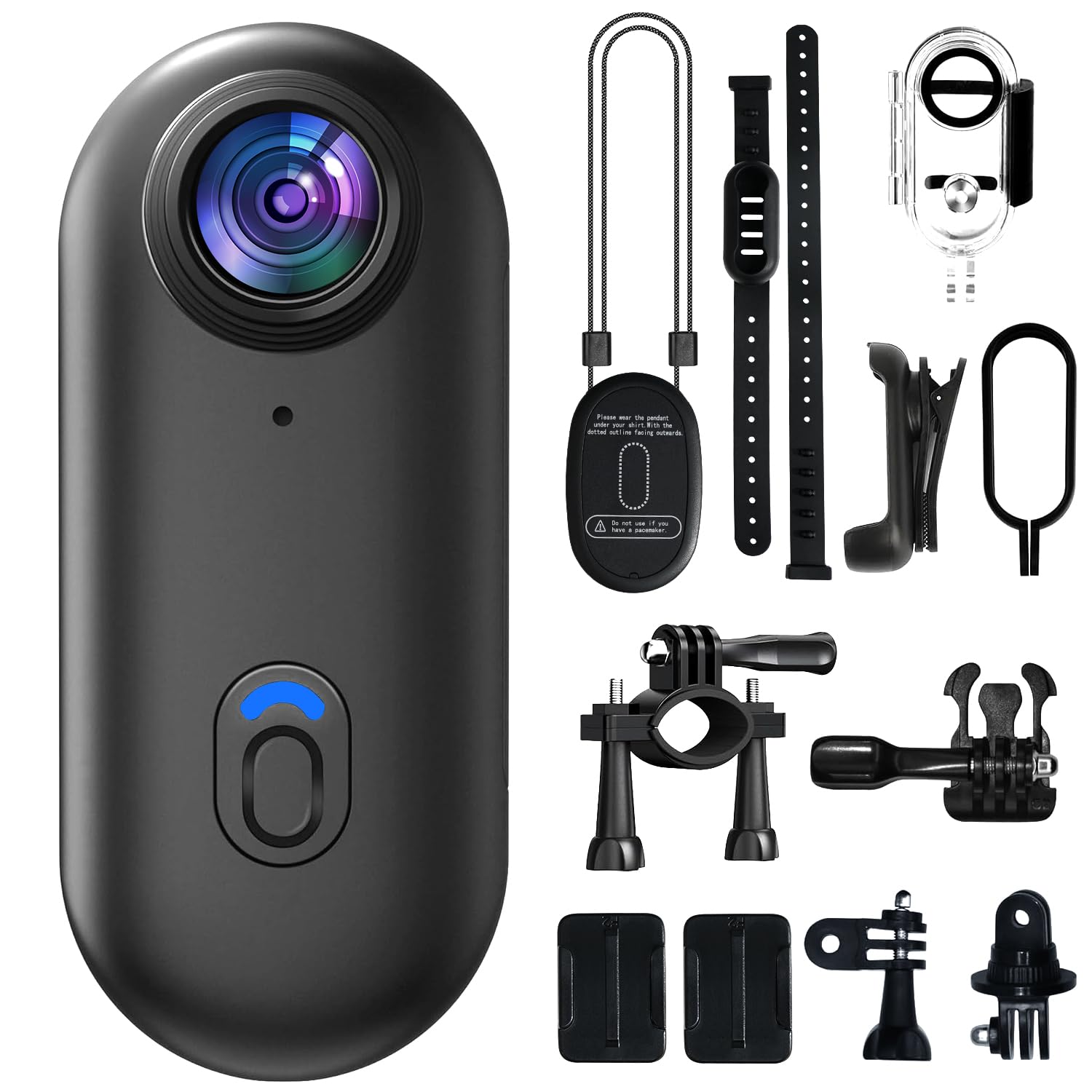 Photo 1 of **MISSING CAMERA/ PARTS ONLY**
4K Mini Body Camera, 64GB Action Snap Cam, POV Snapcam, Thumb Size Hands Free Recording Body Worn Wearable Camera, Premium Portable Camcorder Mount Anywhere for Work, Travel, Pet Walks (Black)