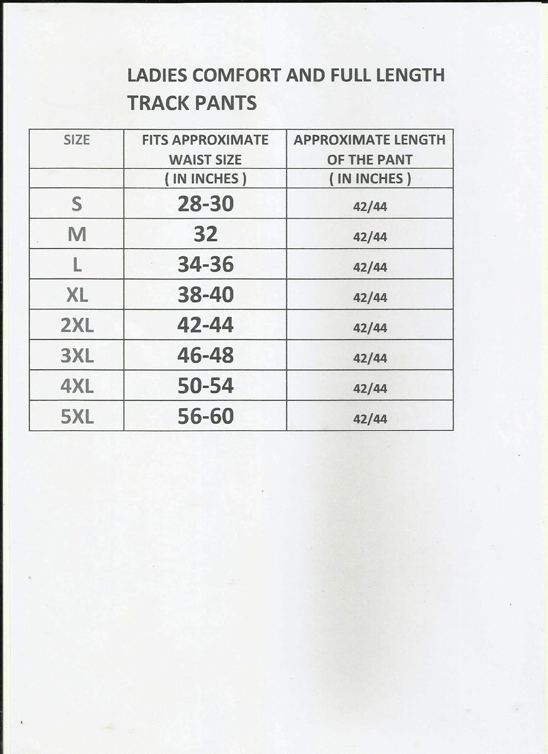 easy 2 wear womens track pant (size s to 4xl)