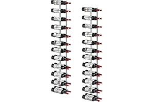 JKsmart Wine Rack Wall Mounted,Metal Wine Racks for 48 Bottles,Adjustable Wall Wine Rack, Freely DIY Hanging Wine Holder for Pantry Kitchen Bar Wine Cellar,Black