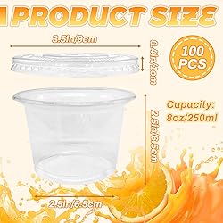 Qinsihwn 100 Pcs 8 OZ Disposable Plastic Cups with