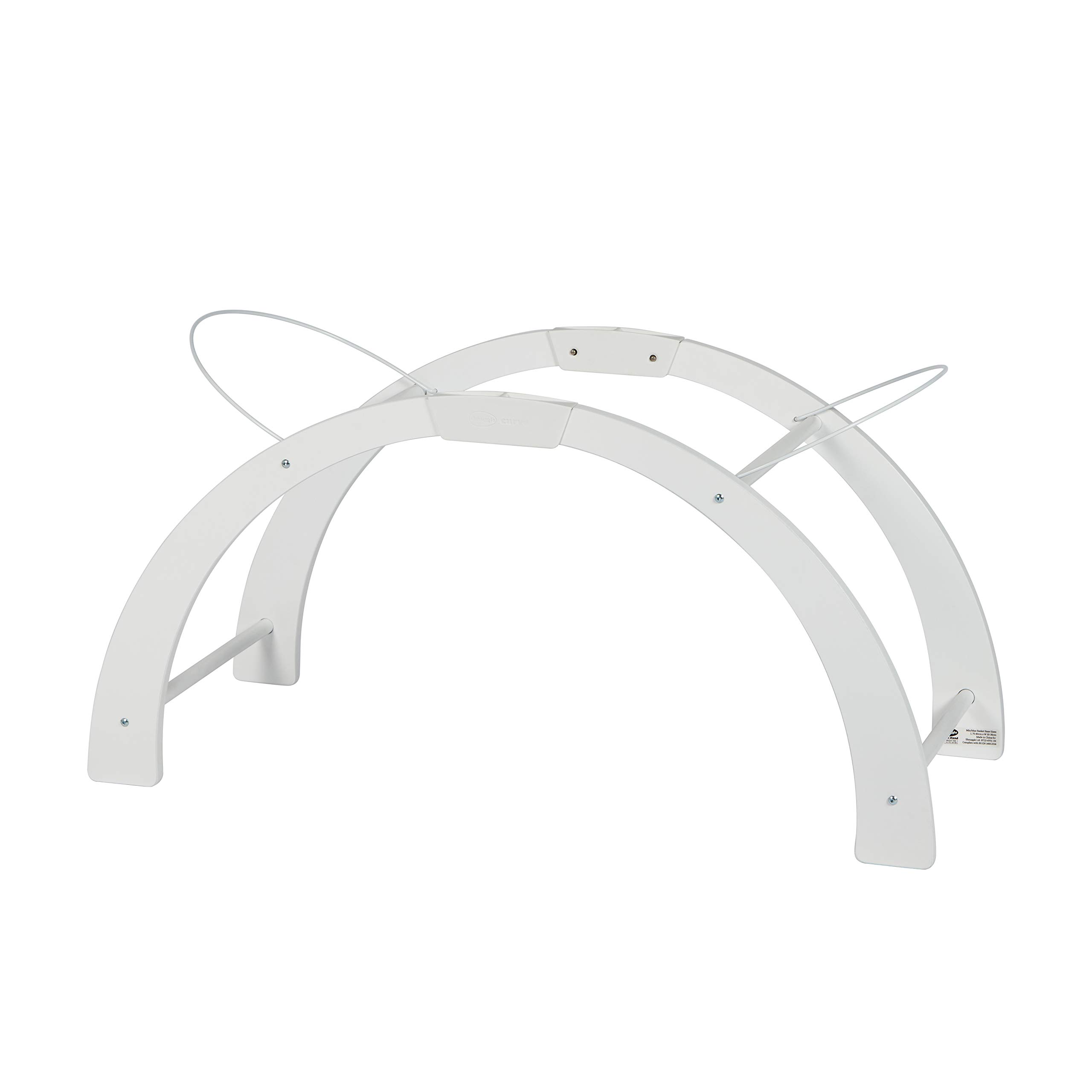 White Shnuggle Adjustable Curved Baby Moses Basket Rocking Stand