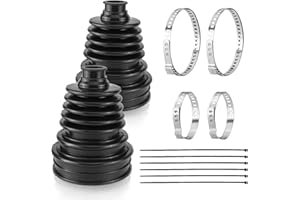 LECART 2 Pack CV Boot Kit Fits 19mm to 24mm Axle Shafts, Universal CV Axle Boot Repair Kit for Cars and SUVs, Flexible Black Silicone Drive Shaft Protections Joint Boot Kit with 4 Clamps & 6 Ties