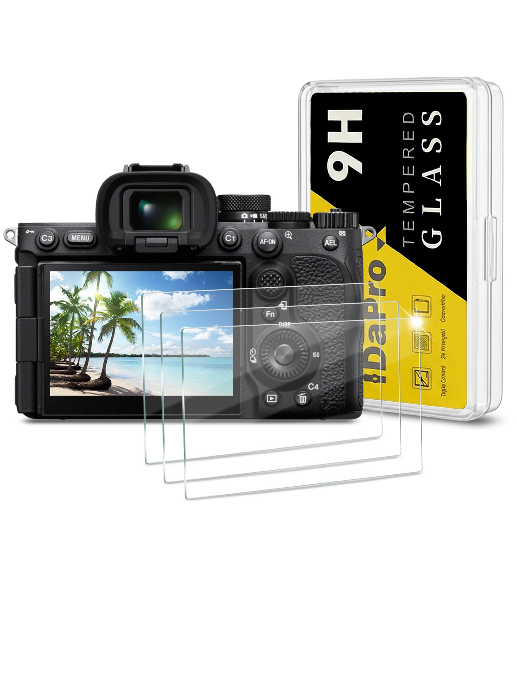 iDaPro Screen Protector for Sony Alpha A7R V A7RV A7R5 [3 Pack] Tempered Glass Easy Installation