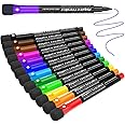 Magnetic Dry Erase Markers Fine Point Tip, 12 Colors White Board Markers Dry Erase Marker with Eraser Cap, Low Odor Whiteboard Markers Thin Marking for Kids Teachers Office School Supplies