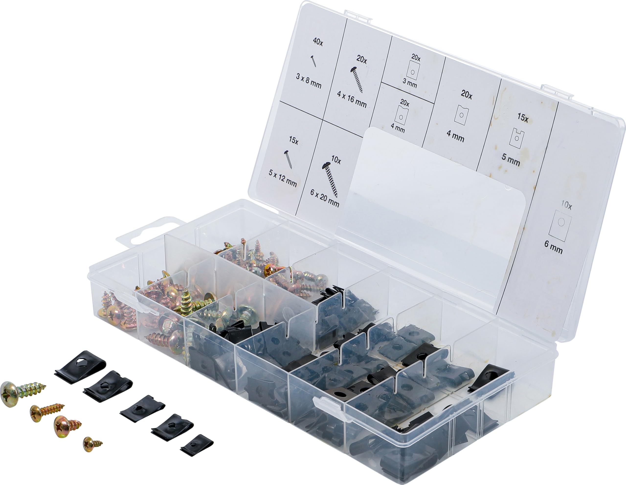 BGS 8114 | U-Type Cushion and Screw Assortment | 170 pcs.