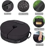 LATERN Patio Umbrella Sandbag 46CM Round Detachable Base Stand Weights Bag up view 2