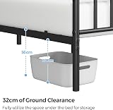 Yaheetech Double Metal Bed Frame 4ft6 with Headboard and Footboard Black view 8