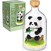 OLTLYUNH Creative Panda Toy Building Set,Adult Mini Animal Friend Set,Party Favors Gift for Friends,Animal Lovers Office Home Decor Building Block,New Year Easter Birthday Gift for Family(Eating)
