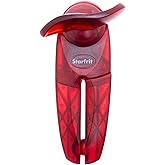 Starfrit Little Beaver Can Opener - Safe - Holds and Leaves No Sharp Edges on Lid - Comfort Grip - 3 year warranty, Red