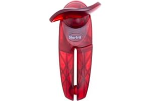 Starfrit Little Beaver Can Opener - Safe - Holds lid and Leaves No Sharp Edges on Lid - Comfort Grip - 3-Year Warranty - Red