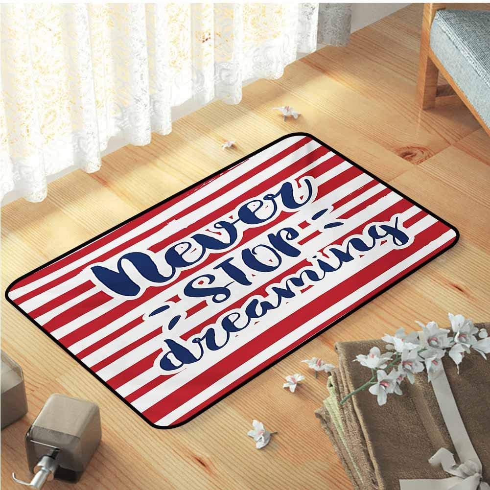 Quote Bedroom Floor Mats, Never Stop Dreaming Quote Frame