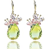 WASAIE Crystal Teardrop Dangle Butterfly Earrings for Women, Clear CZ Dangling Statement Earrings Jewelry Gift For Party
