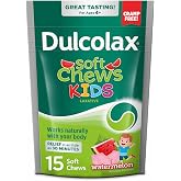 Dulcolax Kids Soft Chews Saline Laxative, Watermelon Flavor, 15-Ct. | Gentle constipation relief, magnesium hydroxide 1200mg, stimulant-free, intended for adults and children ages 4 and older