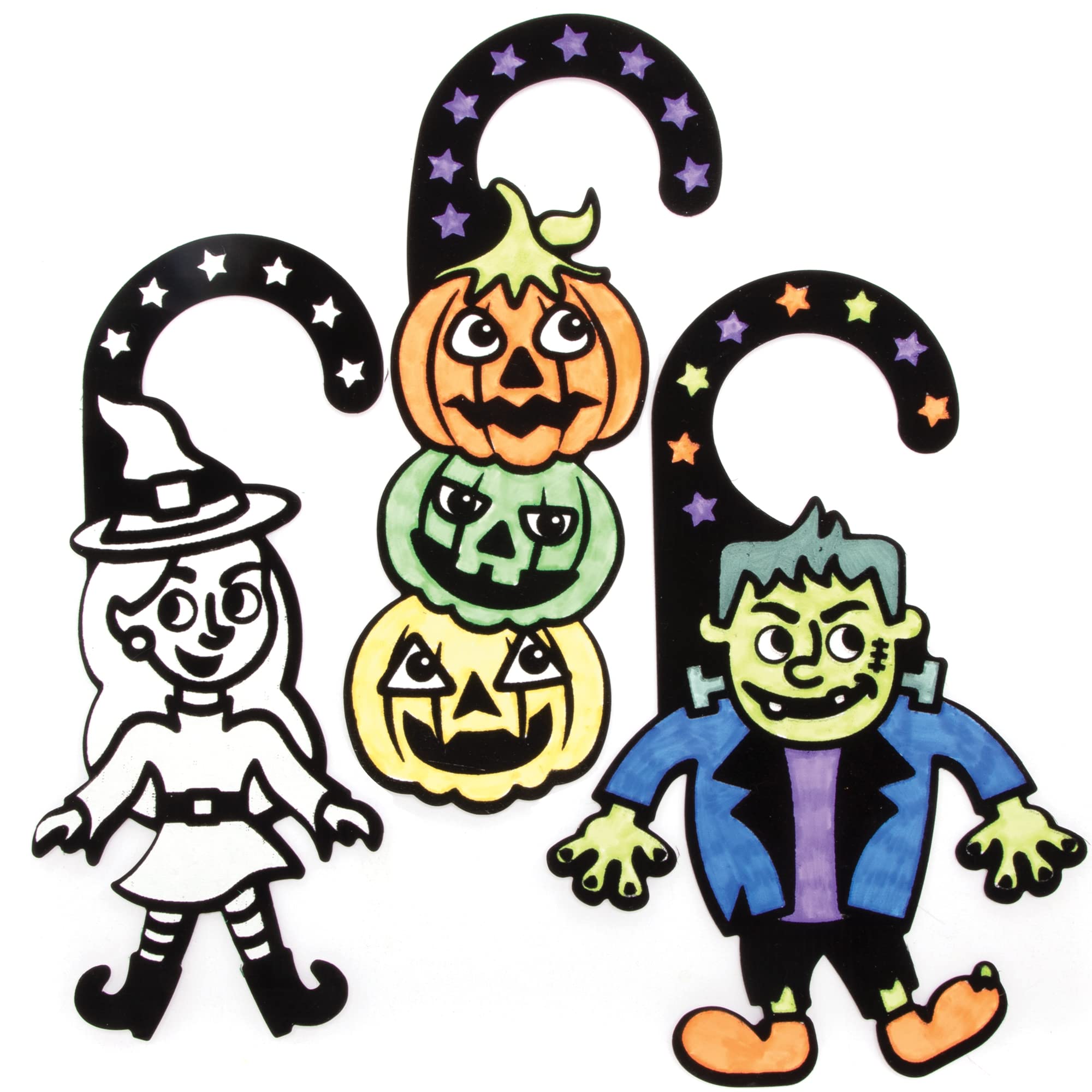 Baker Ross FE954 Halloween Door Hanger Decorations - Pack of 10, Door Hangers for Kids to Decorate, Hanging Decorations for Children to Design and Display
