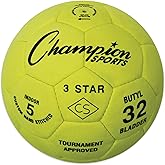 Champion Sports 3 Star Indoor Official Size 5 Soccer Ball with Custom Suede Cover