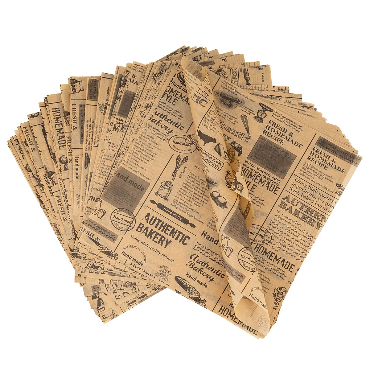 Greaseproof Paper, 100 Sheets Oil-Proof Baking Paper 22 * 22cm, Disposable Baking Wrapping Paper for Sandwich, Fries, Burger, Cheese, Cake, etc.
