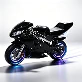 HEVIRGO 50cc Pocket Rocket Bike &ndash; 2-Stroke Gas Mini Motorcycle | Front &amp; Rear Disc Brakes, High Brightness Dual Headlights, 11" Pneumatic Tires, Shock Absorption Springs, Supports 220 lbs