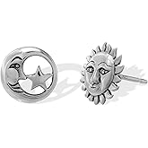 Boma Jewelry Sterling Silver Sun Moon & Star Mismatched Stud Earrings