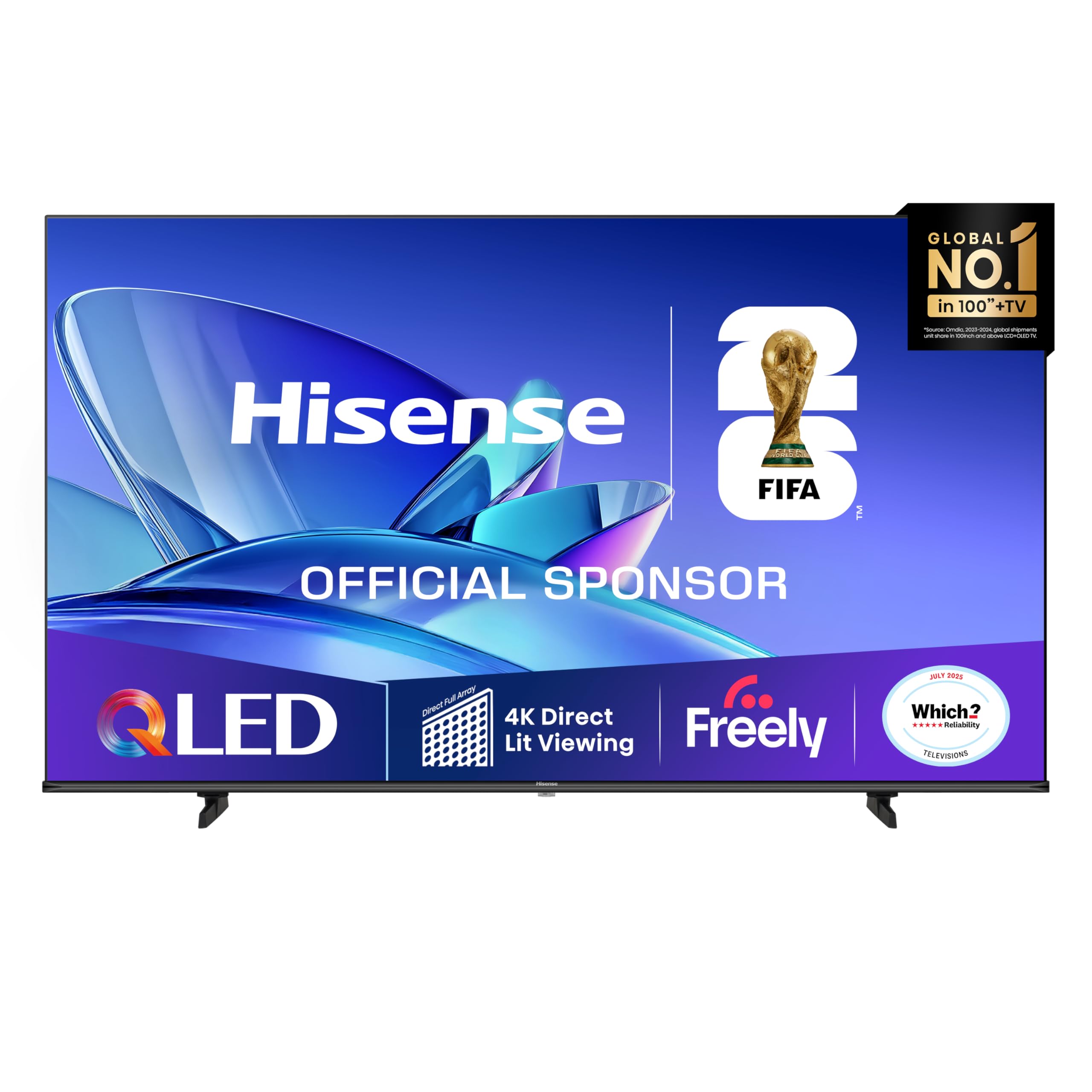 Hisense 43" 43E78QTUK QLED Smart AI TV - 4K Direct Lit Viewing, Quantum Dot Colour, Hi-View AI Engine, Dolby Vision, Dolby Atmos with Freely, Disney +, YouTube, Netflix