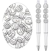 Yumttero 25Pcs 15mm Sport Style Silicone Beads Bulk Round Ball Shaped Bead Suitable for Keychain Bracelet Necklace Jewelry Making, Volleyball