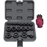 19Pcs Torx Plus Socket Set, External Torx Plus 6 Point EP Socket EP4 - EP32 | with 1/2'' 3/8'' 1/4'' Dr, Replacement for E-TORX Socket Set, Works with Most Cars and Tesla