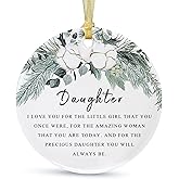 SIABERTERL Christmas Ornaments 2026,Christmas Souvenirs for mom and dad for Their Daughters, The to Express Their Love for Each Other, Ceramic Christmas Tree Ornaments with Gift Box(2.9")