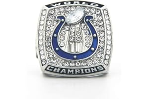 VALMAN Manning 'Colts 2006 World Champions Replica Rings with Black Walnut Wooden Box Christmas Ornament Gifts for Men Boys Kids Women Youth fathers