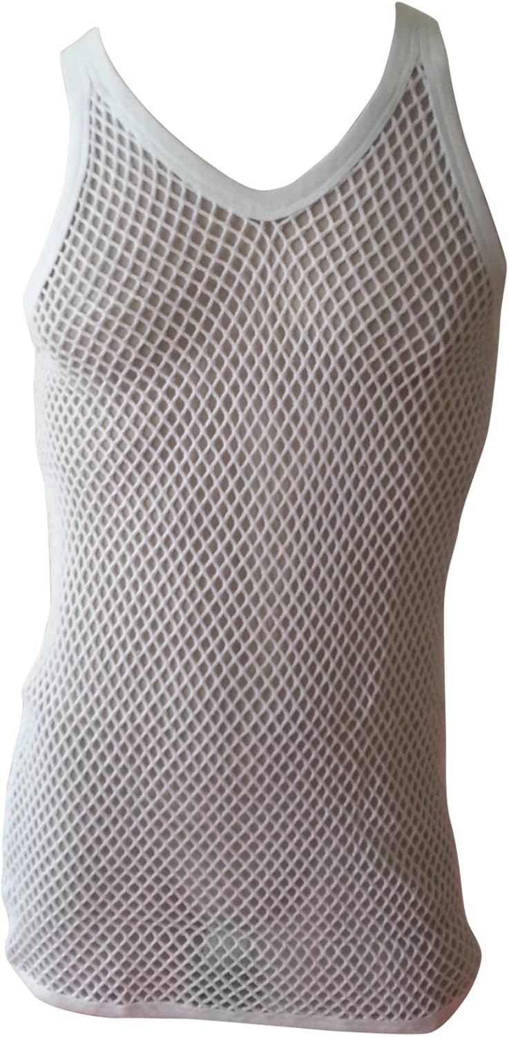 String Vest White 3 sizes 100 Cotton Quality String Vest by CRAZY