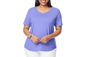 Just My Size Women's Plus-Size Short Sleeve V-Neck Tee